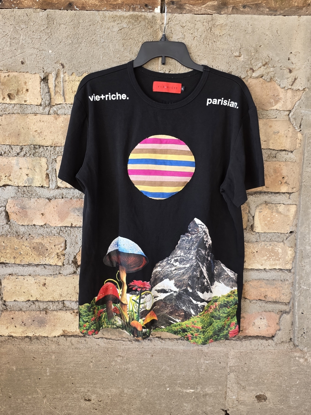 Vie Riche Paris "Mushroom & Mountain" Graphic Tee - Men's XL - Rare
